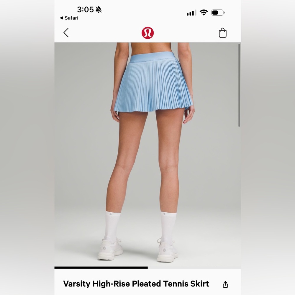 High rise pleated tennis skirt lululemon 4